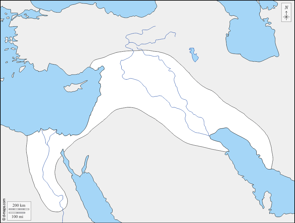 Le Croissant fertile, carte muette à annoter