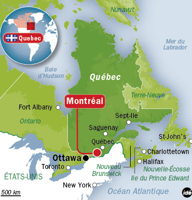 L'île de Montréal, le fleuve Saint-Laurent et les rivières qui l'entourent