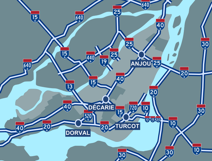Les autoroutes de la région métropolitaine