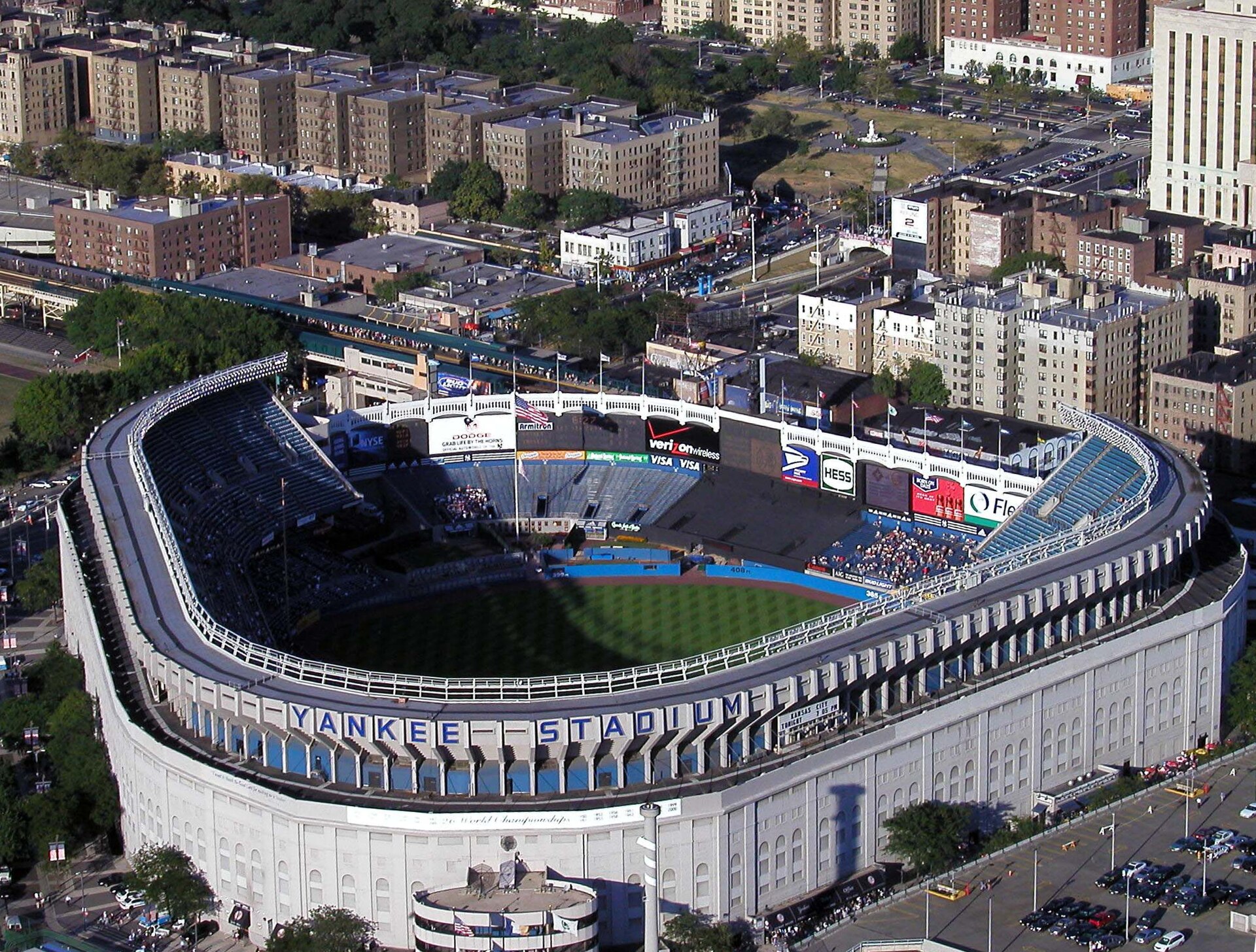Le stade des Yankees, à New York, vu du ciel