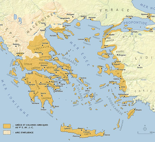 La Grèce antique et les mers qui l'entourent