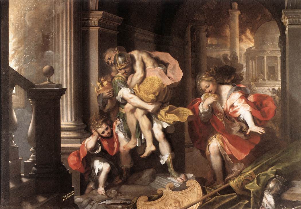 Énée fuyant Troie, tableau de Federico Barocci (1598)