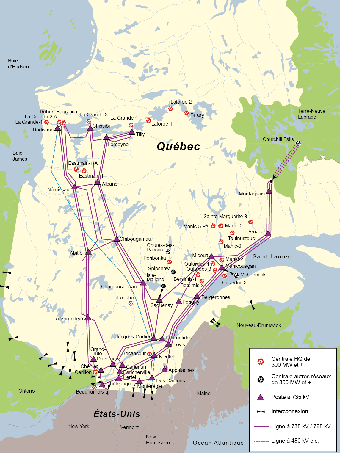 Le réseau de transport d'électricité du Québec