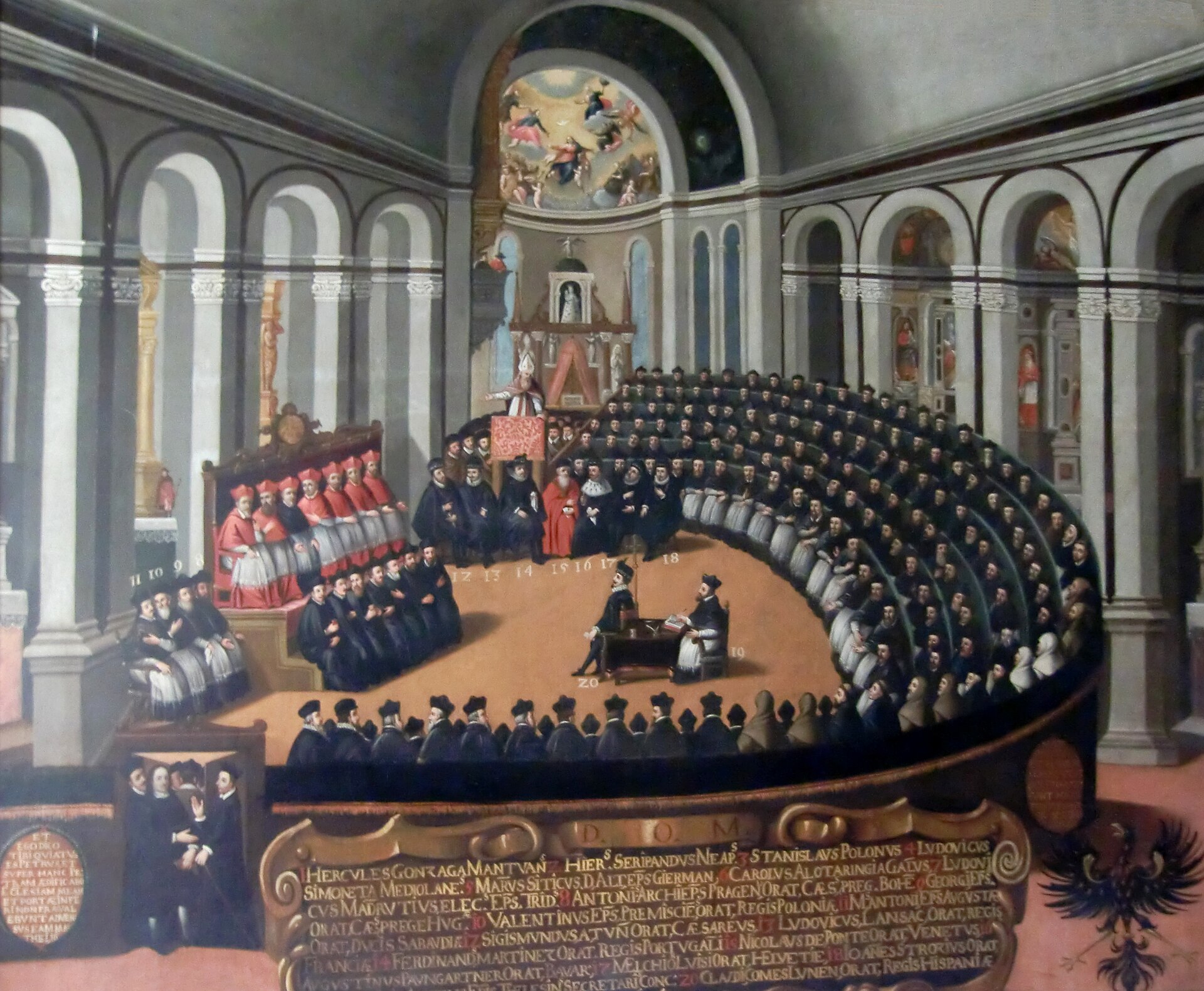 Une séance du concile de Trente, tableau du 16e siècle