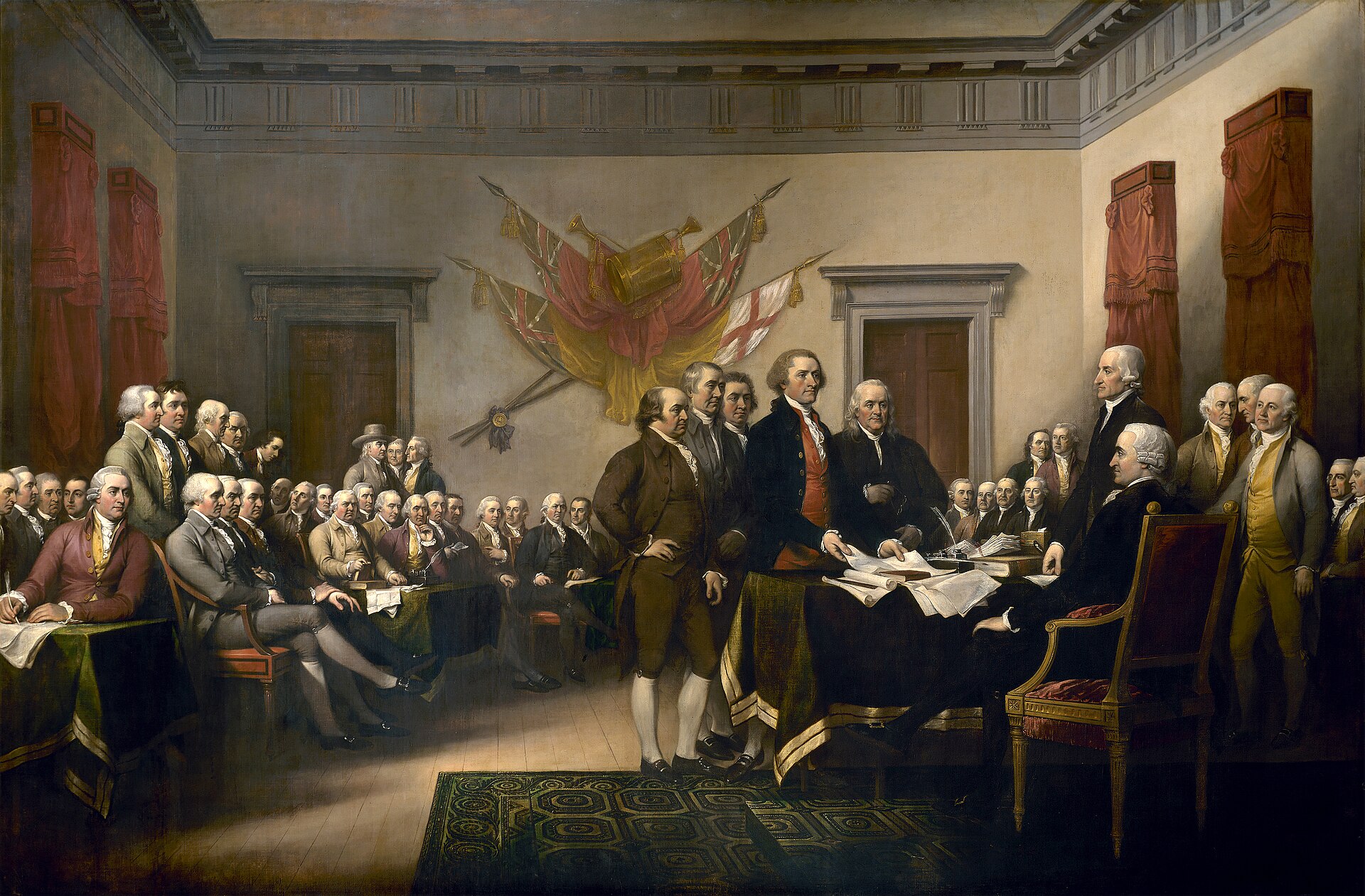 Le comité de rédaction présente la Déclaration au Congrès, tableau de John Trumbull