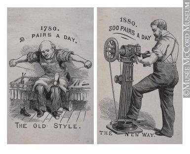 L'ancienne façon en 1780 et la nouvelle en 1880, gravures de John Henry Walker
