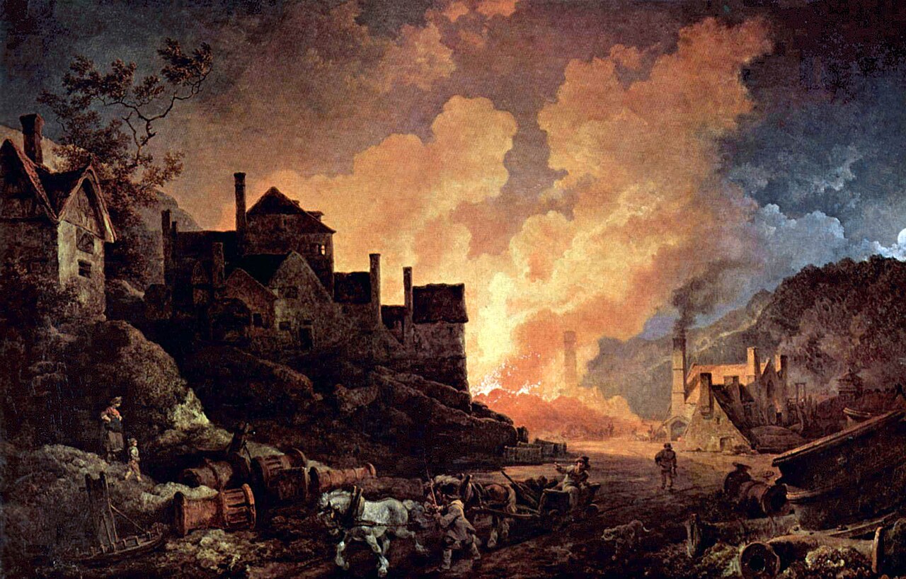 Coalbrookdale la nuit, tableau de Philippe-Jacques de Loutherbourg, 1801