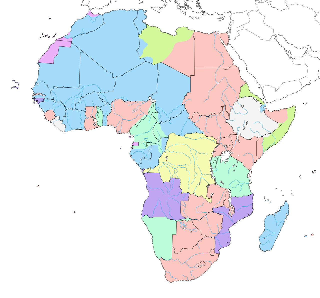 Le partage colonial de l'Afrique vers 1913