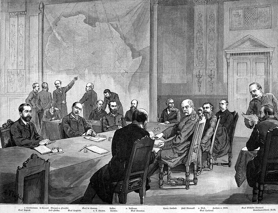 La conférence de Berlin réunie chez Bismarck, gravure de 1884