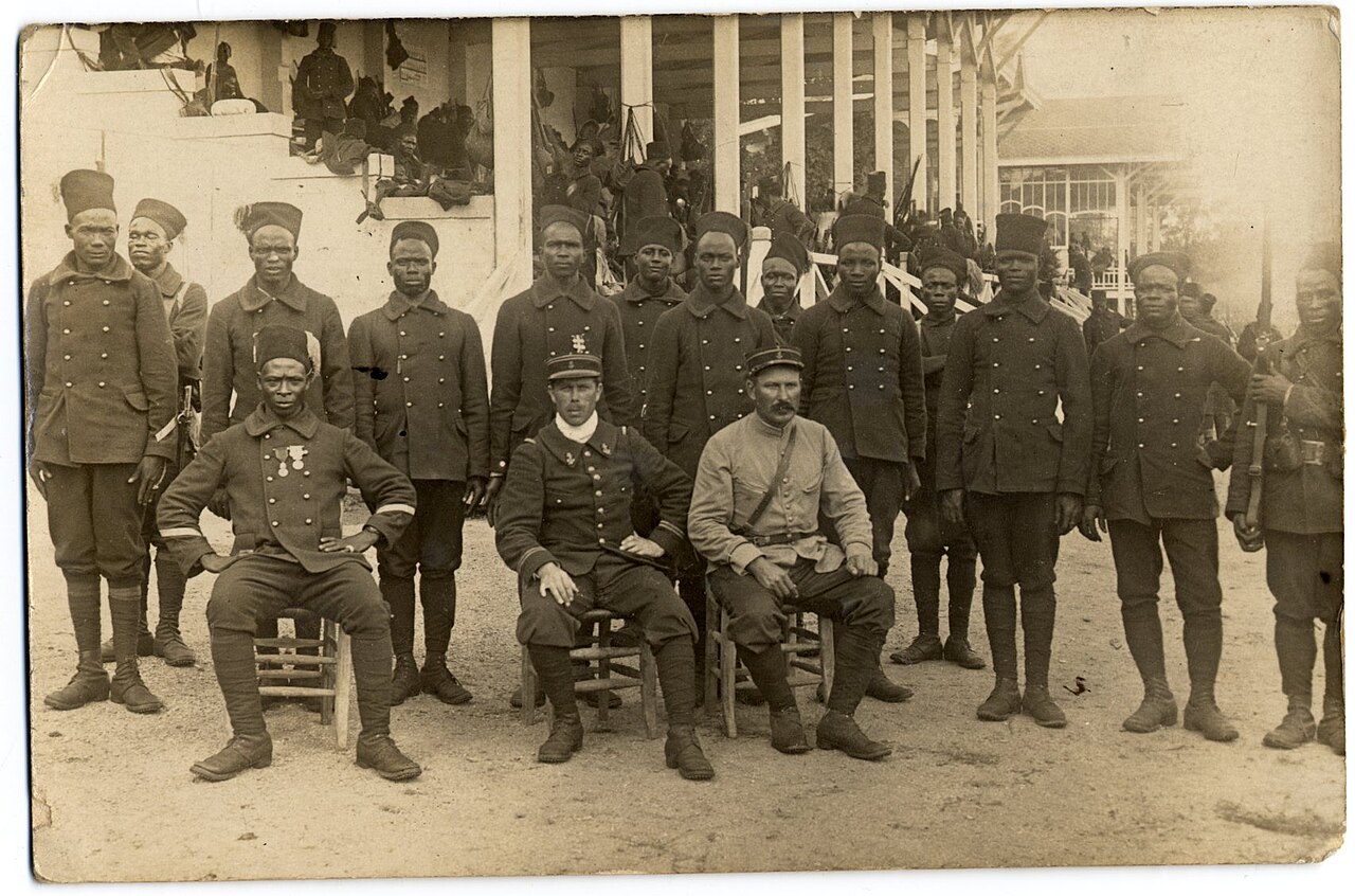 Des tirailleurs sénégalais du 8e bataillon envoyés en France, septembre 1914