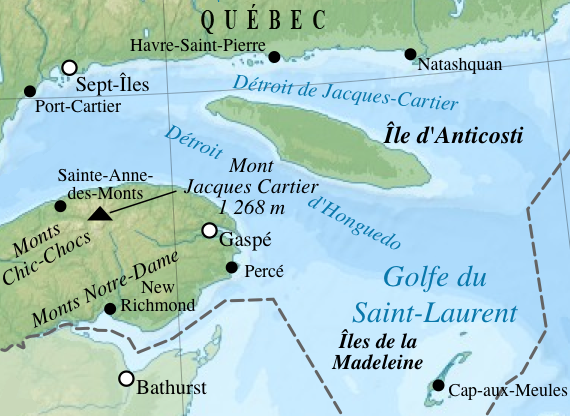 L'île d'Anticosti dans le golfe du Saint-Laurent