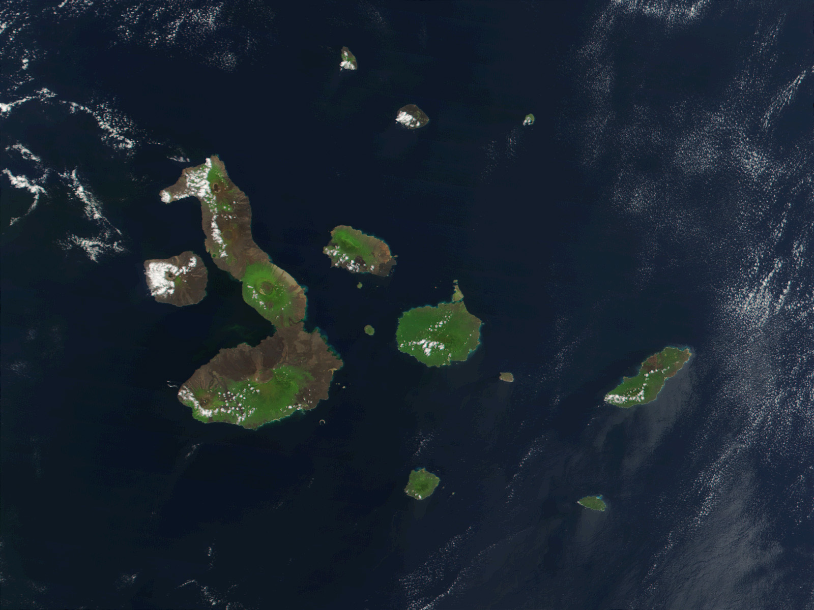 L'archipel des Galápagos vu par satellite